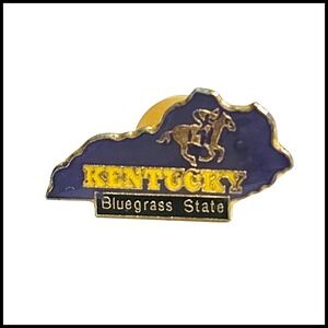 Kentucky Bluegrass State Souvenir Lapel Pin Horse Racing Brooch‎